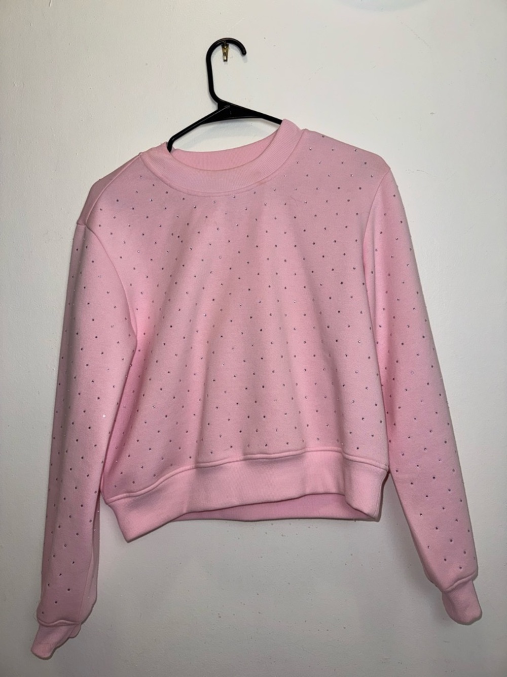 Generation Love Julie Rhinestone Pink Crewneck Sweatshirt S